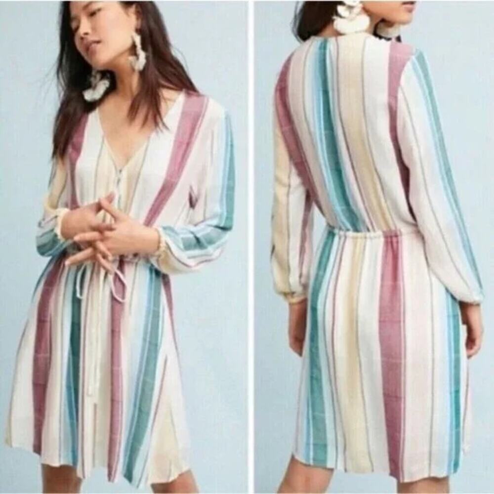 RAILS Becca Dress Cusco Stripe for Anthropologie Size Medium Neutral Bohemian